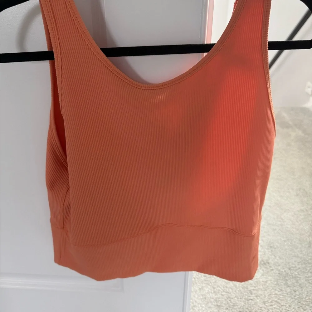 LULULEMON Orange Ribbed Tank Top - Picture 1 of 3